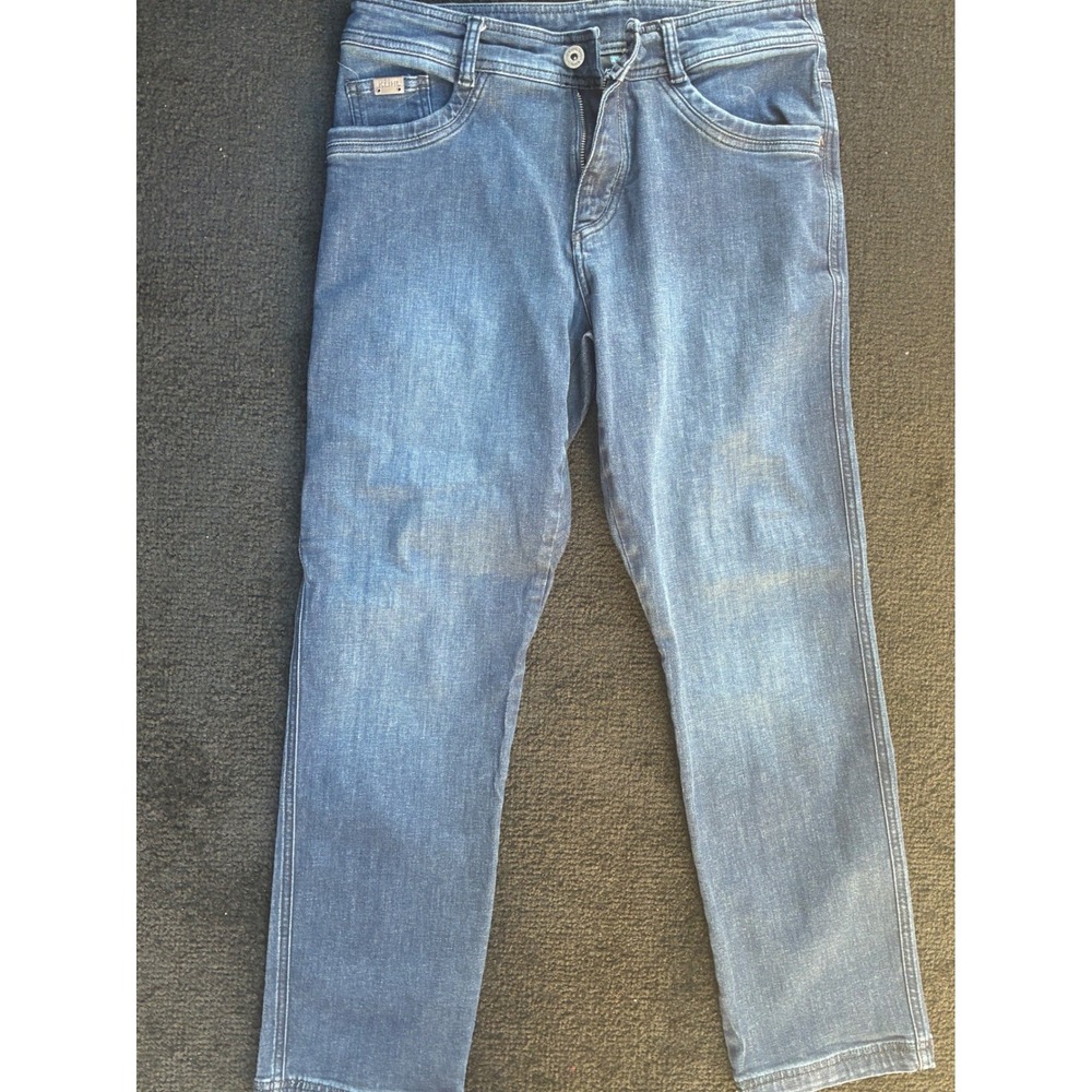 Kuhl Mens Blue Indigo Dye Straight Leg Denim Jeans 32x30 Side Pocket